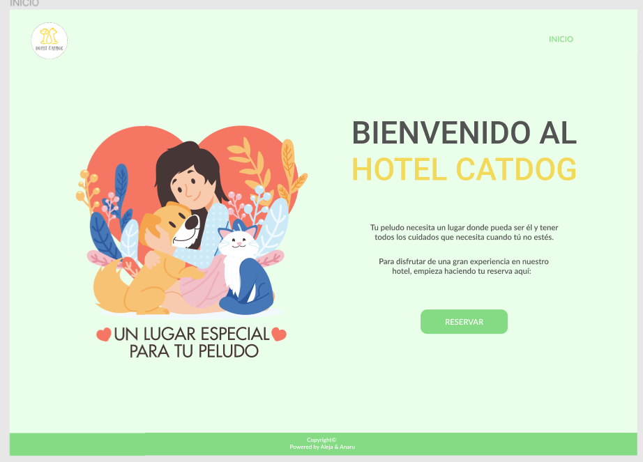 Interfaz página inicio